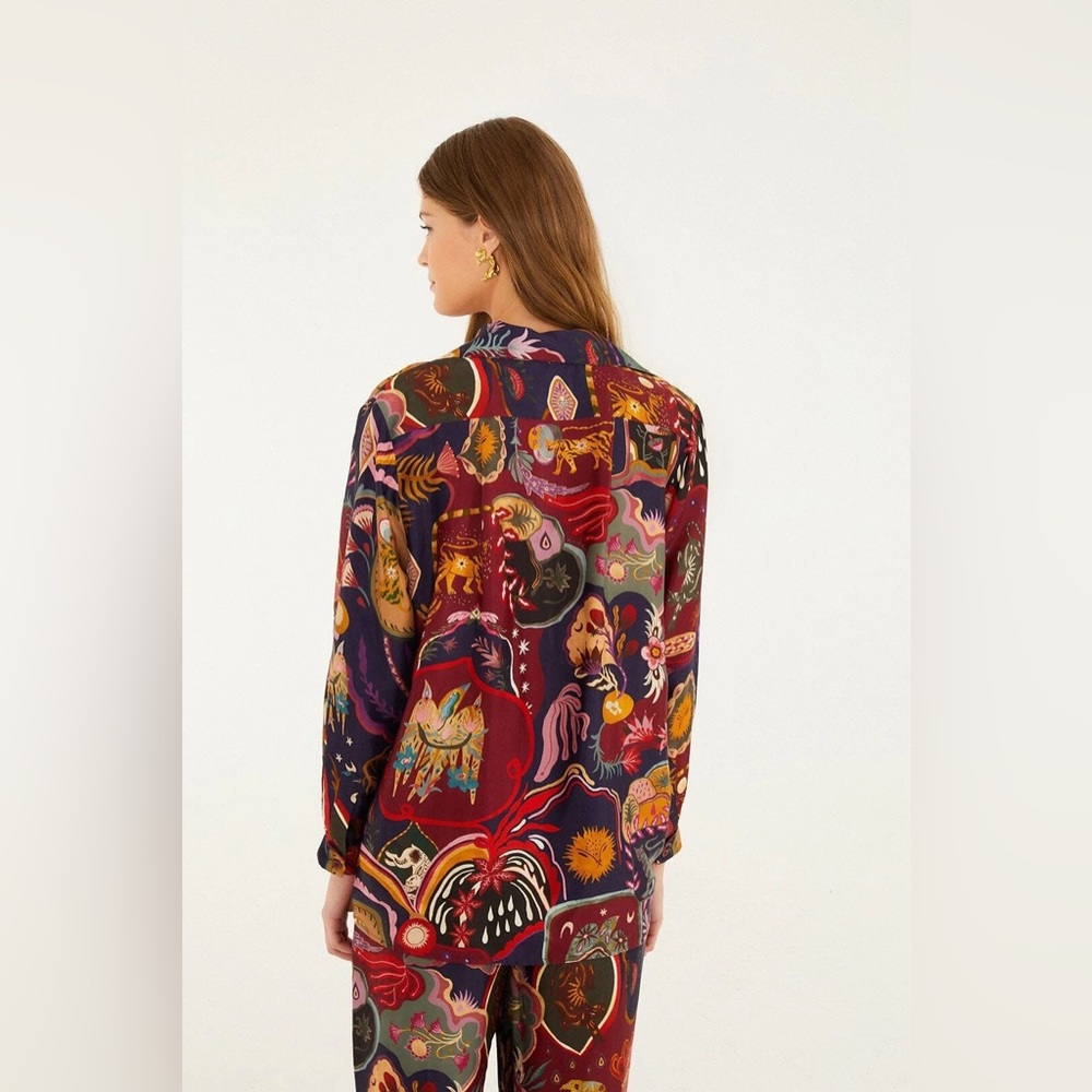 FARM Rio Vibrant Patterned Button Down Shirt - Picture 3 of 4